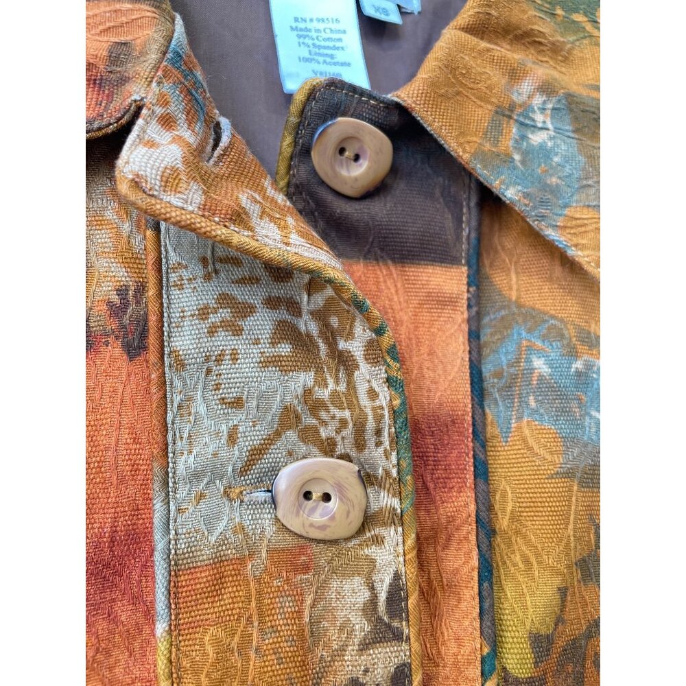 Coldwater Creek Jacket Size Xs Patchwork Button F… - image 3